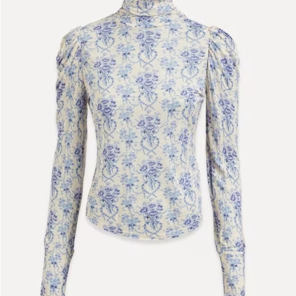 LOVESHACKFANCY Vienna Turtleneck in Frosted Shores